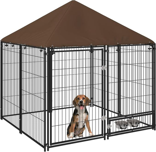 PawHut Outside Dog Kennel, 4.6' x 4.6' x 5' Puppy Play Pen by PawHut