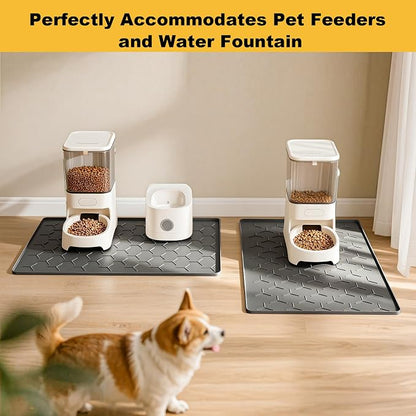 Pieviev 24''x16'' Dog Cat Food Bowl Mat, Silicone Waterproof Food Grade Pet - Image 8