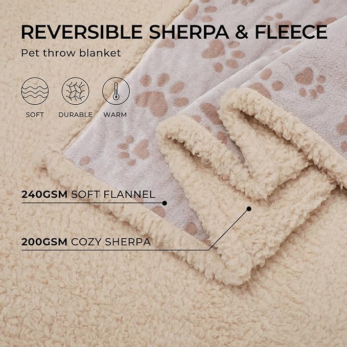 Luciphia Waterproof Pet Blankets Whith Paw Print - Image 4