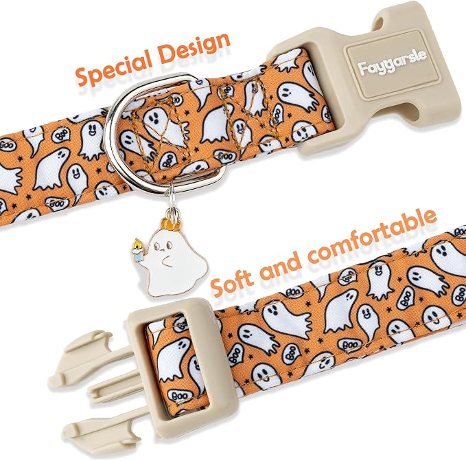 Faygarsle Halloween Ghost Pattern Dog Collar - Image 4