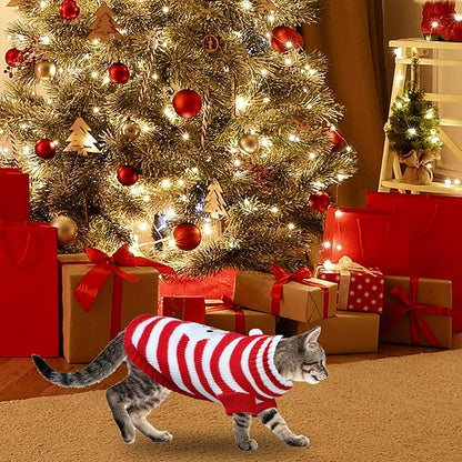 Cat Dog Christmas Sweater Pet Winter Warm Coat Pajamas Small Dog Sweaters - Image 5