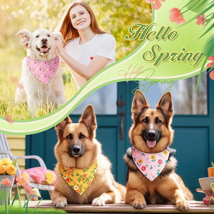 Abbylike 50 Pieces Spring Dog Bandanas Bulk Flower Daisy Sunflower Dog Bandanas - Image 2