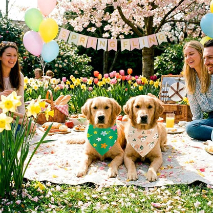 Abbylike 50 Pieces Spring Dog Bandanas Bulk Flower Daisy Sunflower Dog Bandanas - Image 4