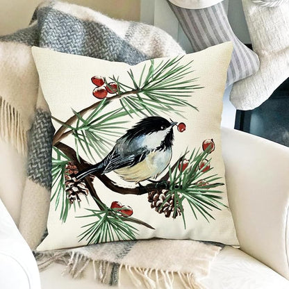 Fahrendom Hello Winter Green Decorative Throw Pillow Covers 20 x 20 Set of 4 - Image 5