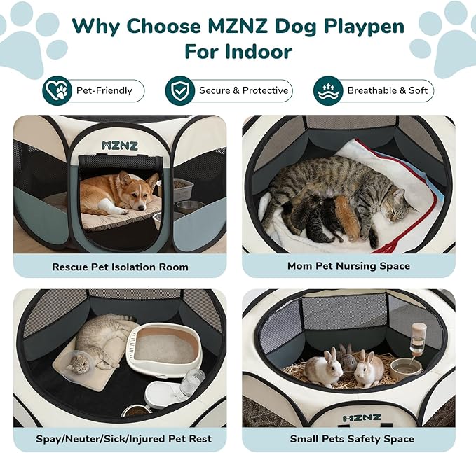 Dog Playpen, Portable Puppy Pet Crate Indoors - Image 3