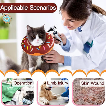 Cat Cone Collar Soft, Cute Cat Donut Collar After Surgery, Adjustable Kitten - Image 3