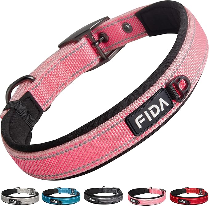 Fida Heavy Duty Dog Collar, Ultra Comfortable Soft Neoprene Padded, Adjustable by Fida