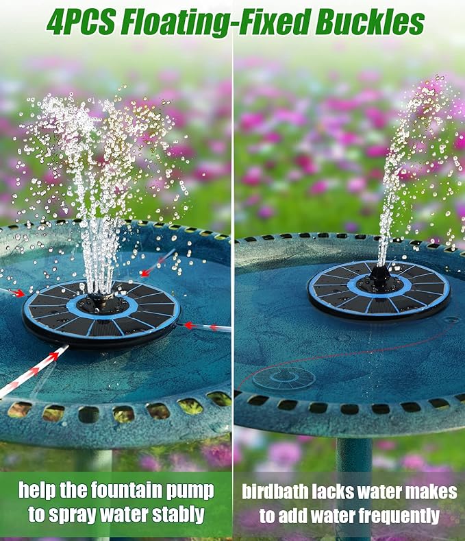 SZMP Solar Fountain Pump Upgraded 100% Glass Panel, 3.5W Solar Powered Fountain - Image 6