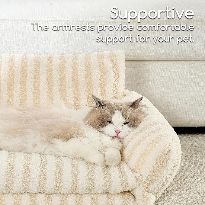 Hollypet Cat Bed Fluffy Plush Mutifuctional Double-Layer Soft Pet Couch - Image 4