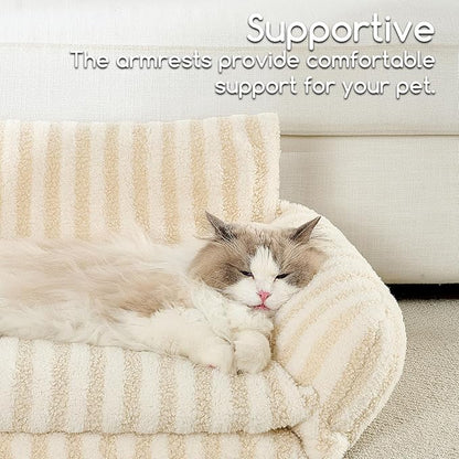 Hollypet Cat Bed Fluffy Plush Mutifuctional Double-Layer Soft Pet Couch - Image 4