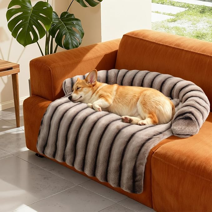 Large Dog Couch Bed, Fluffy Washable Couch Protector by WATANIYAPET