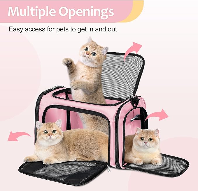 Discala Cat Dog Carrier Up to 15 Lbs TSA Airline Approved Pet Carrier - Image 4