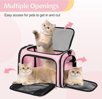 Discala Cat Dog Carrier Up to 15 Lbs TSA Airline Approved Pet Carrier - Image 4