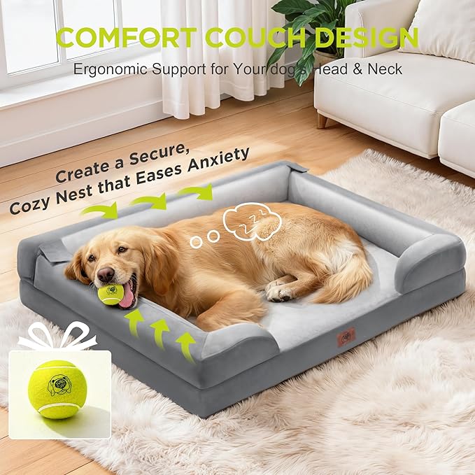 Orthopedic Dog Beds for Large Medium Dogs, Big Waterproof Memory Foam Pet Couch - Image 7