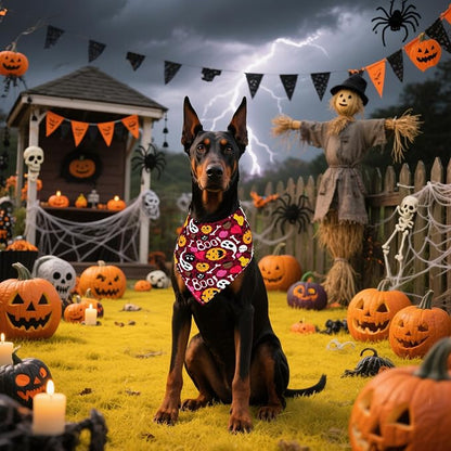 30 Pcs Halloween Thanksgiving Dog Bandanas Bulk 33 Inch XXL Stitch Dog Bandanas - Image 6