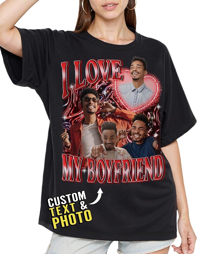 Custom Bootleg Rap Shirt with Photo Text, Vintage Custom Picture Shirt by 68PHALO