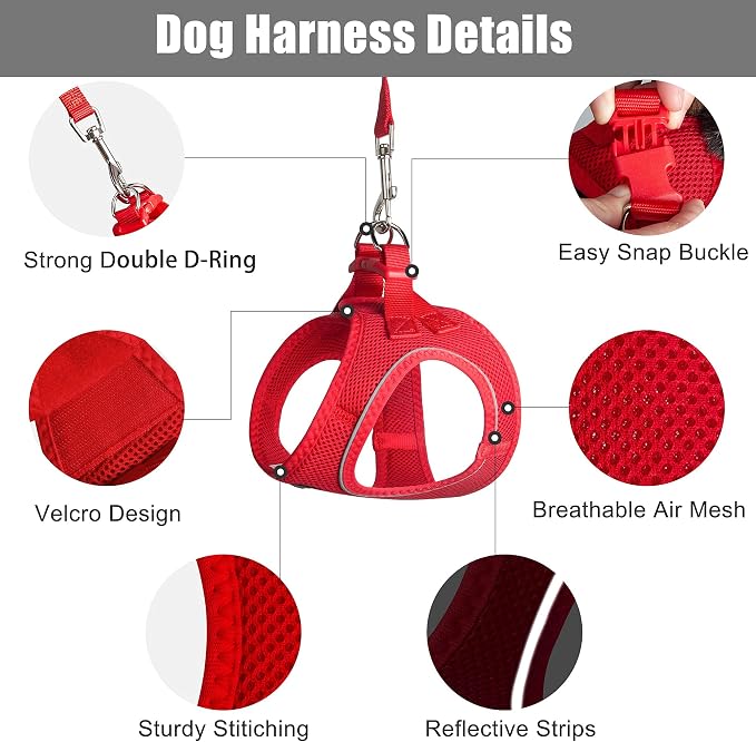 PetiFine Extra Small Step in Dog Harness and Leash Set, Cat Harness and Leash - Image 3