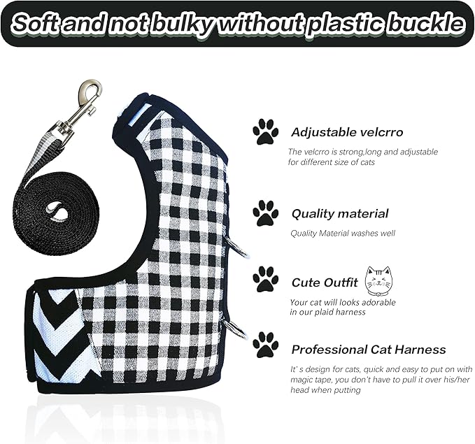 Cat Harness and Leash for Walking Escape Proof, Adjustable Cat Vest Harness - Image 4