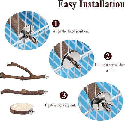 Mogoko 5PCS Bird Perch Natural Wood Grape Stick Stand, 3 Grape Stick Paw - Image 6