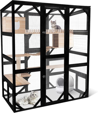 Large Catio Outdoor Cat Enclosure Window 73" H Walk-in Cat House Kitty Cage - Image 8