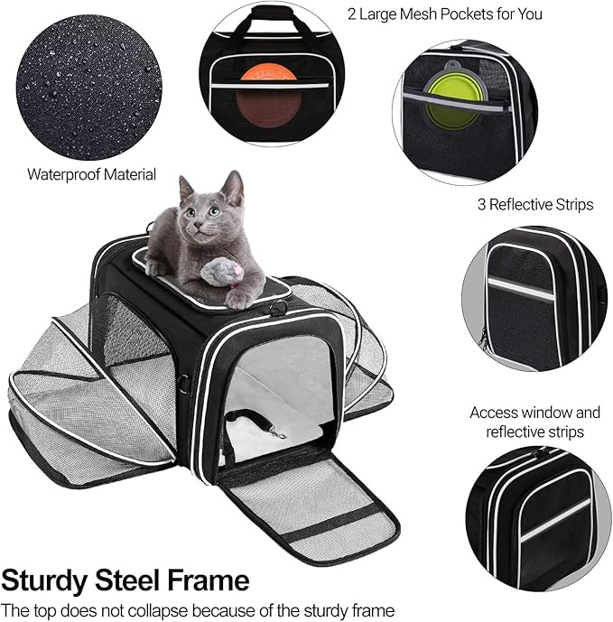 TSA Airline Approved Large Pet Travel Carrier, 4 Sides Expandable - Image 5