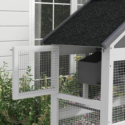 PawHut Wooden Bird Aviary, Three Doors, Perches - Image 8
