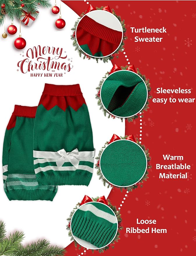 Dog Christmas Sweater, Soft Warm Pet Clothes Coat - Image 3