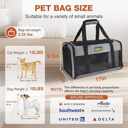 TSA Approved Pet Carrier in Cabin, Top-Open Portable Dog Carrier - Image 5
