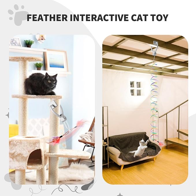 Interactive Cat Toys for Indoor Cats, Automatic Hanging Door Feather Toy Mouse - Image 8