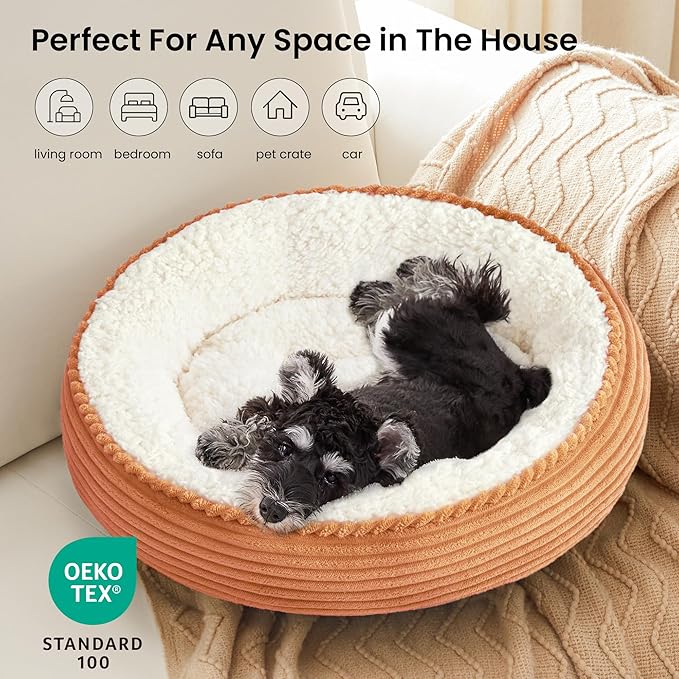 Love's cabin Round Donut Cat and Dog Cushion Bed, 25in Pet Bed - Image 6