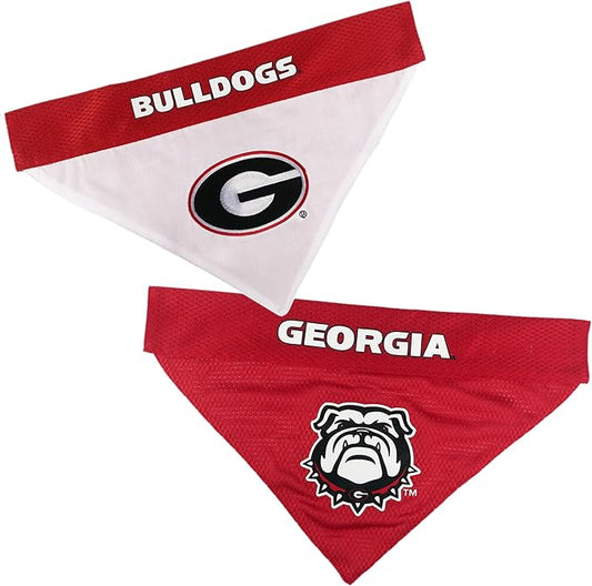 Pets First Collegiate Pet Accessories, Reversible Bandana, Georgia Bulldogs by PETSFIRST