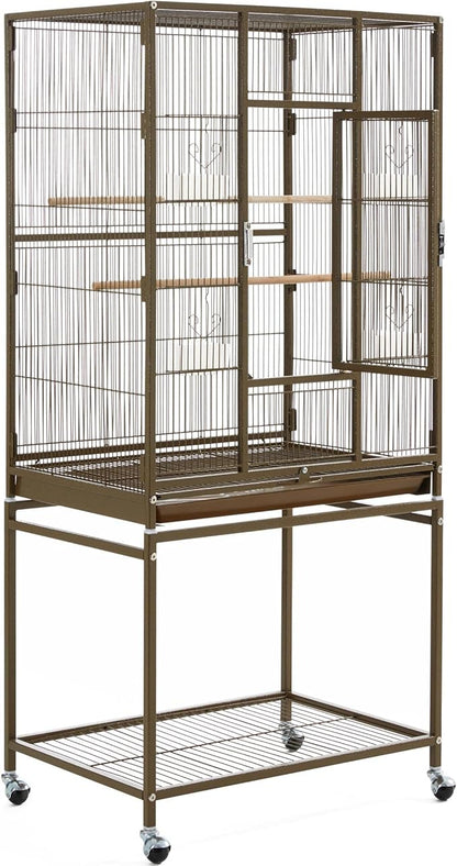 Topeakmart 53.5inch Large Bird Cage Metal Mobile Parrot Cage by Topeakmart