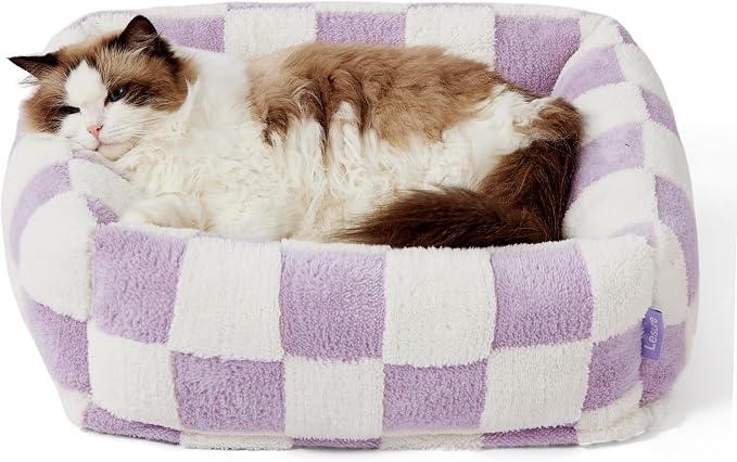 LE SURE Cute Dog Bed for Small Dogs & Cats- Washable Puppy Beds, Cozy Rectangle by Lesure