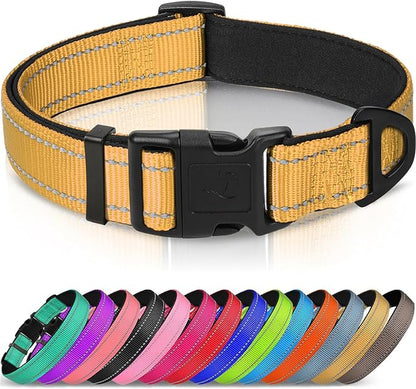 Joytale Reflective Dog Collar, Soft Neoprene Padded, Metal D-Ring, Nylon Pet by Joytale