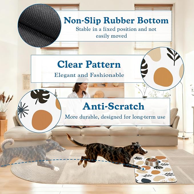 Boho Style Dog Food Mat–Christmas Stocking Absorbent Quick Dry Feeding Placemat - Image 4