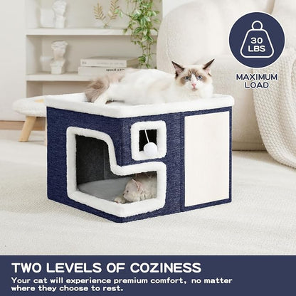 Cat Houses for Indoor Cats, Covered Cat Cave Bed - Image 5