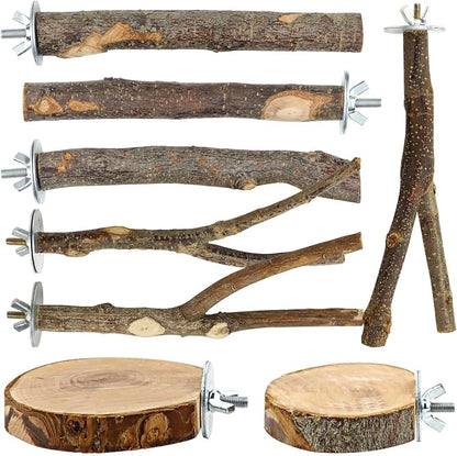 8 PCS Natural Bird Perch Set by Unknown