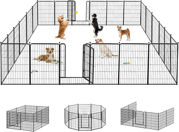 Dog Playpen 40 inch 24 Panels Indoor Outdoor Dog Pen by Jhsomdr