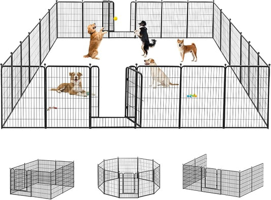 Dog Playpen 40 inch 24 Panels Indoor Outdoor Dog Pen by Jhsomdr
