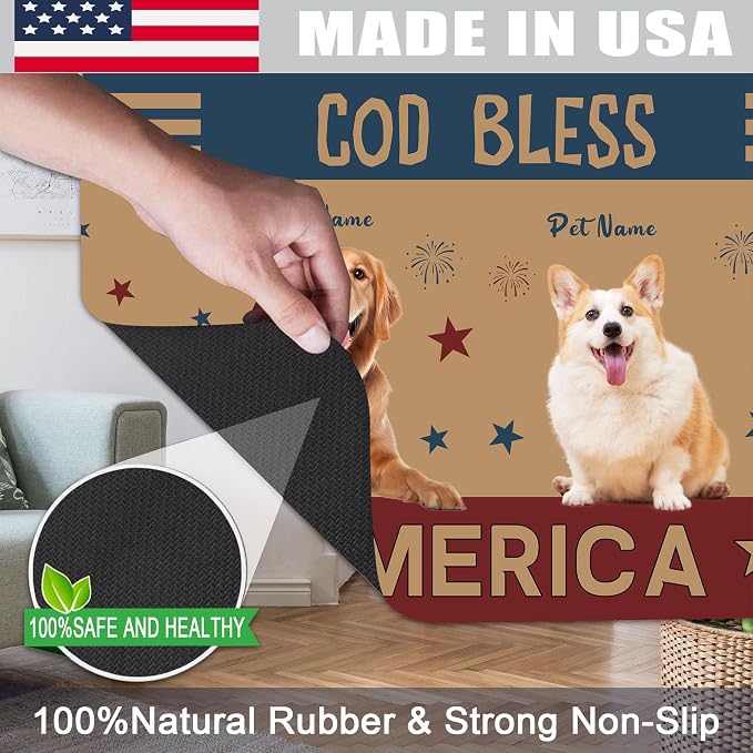 Personalized Dog Cat Mat with Name Photo Custom Placemat Feeding Mats - Image 4