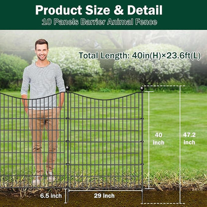 10 Panels No Dig Dog Fence Outdoor - Image 2
