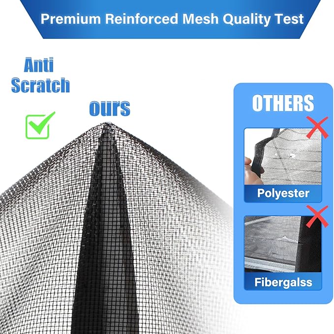 Magnetic Screen Door Upgraded PET Mesh Stronger Than Fiberglass and Polyester - Image 4