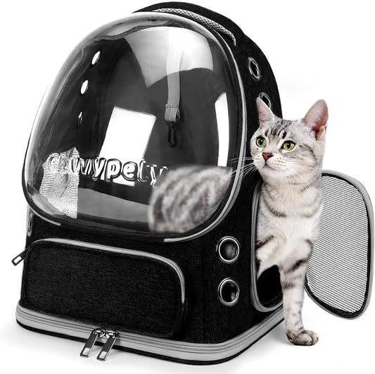 Cat Backpack Carrier, Breathable Cat Carrier Large Space Bubble Pet Backpack by Cawypety