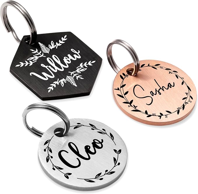 Ultra Joys Stainless Steel Pet ID Tag Dog Name Tags Personalized Front and Back by UltraJoys