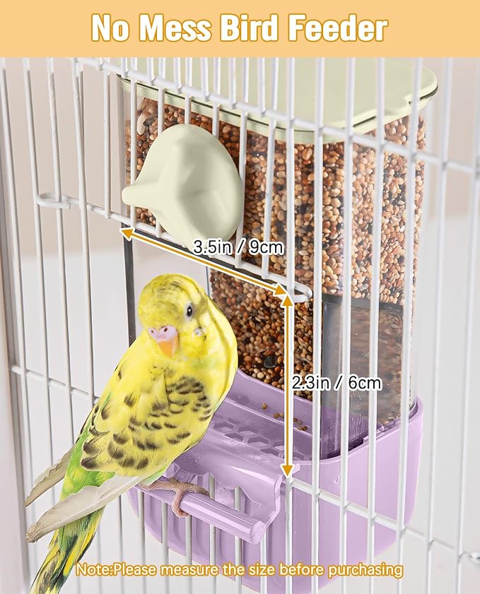 BNOSDM No Mess Bird Cage Feeders Automatic Bird Feeder Parrot Cage Accessories - Image 3