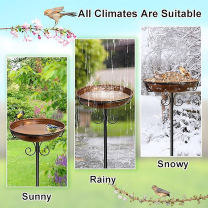38In Freestanding Bird Bath for Outside, Detachable Birdbaths - Image 6