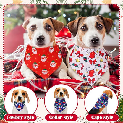 Aliceset 180 Pcs Christmas Dog Bandanas Bulk Christmas Bandanas - Image 4