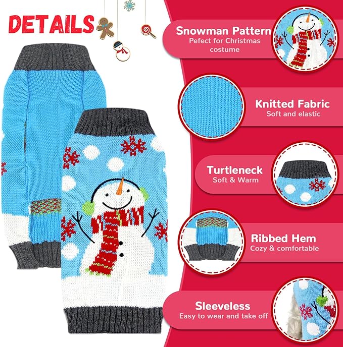 Pet Christmas Dog Sweaters Cute Animal Snowman Printed Puppy Xmas Costumes - Image 4