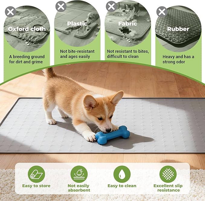 Extra Large 34x22 Inch Silicone Pet Food Mat - Image 5