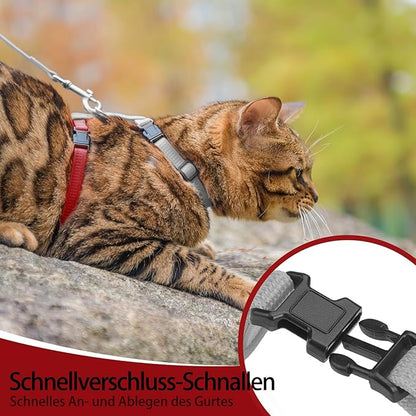 PUPTECK Adjustable Cat Harness and Leash Set Escape Proof Kitten Strap Collar - Image 7